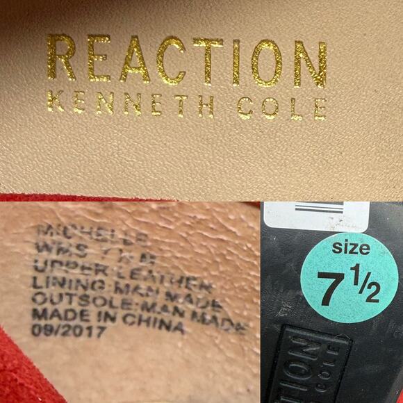 Kenneth Cole Reaction Michelle Loafer Pumps Womens size 7.5 M Red Suede - Picture 15 of 16